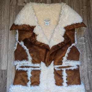 EUC (XS) - GUESS Faux Suede and Shearling Vest